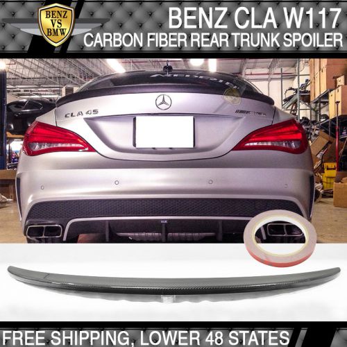 13-15 benz cla w117 a style cf rear trunk spoiler lip wing carbon fiber tail lid