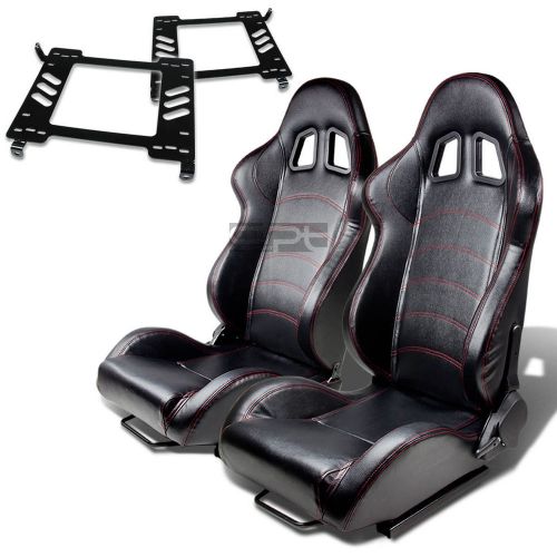 Type-1 racing seat black pvc+silder/rail+for 90-99 toyota mr2 sw20 bracket x2