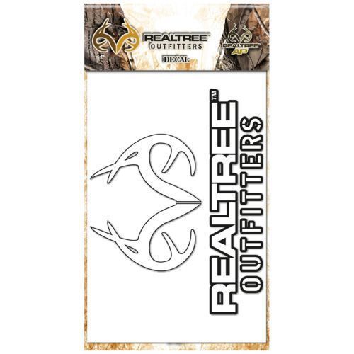 Realtree camouflage 6&#034; antler logo vinyl decal sticker - white