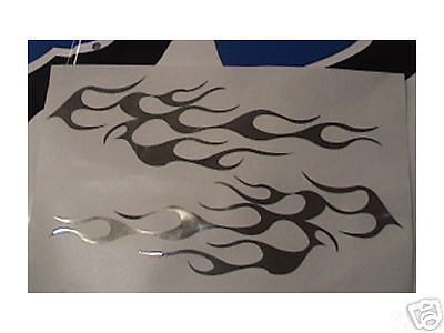 Chrome tribal flame decals  stickers graphics #100