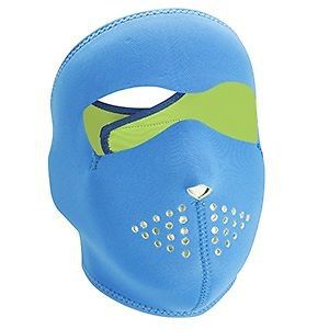 Zan headgear full face neoprene mask  blue reverse to lime