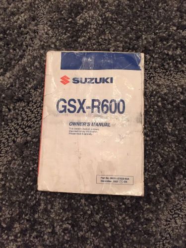 Suzuki gsx-r600 gsxr r600 2007 oem stock owners manual