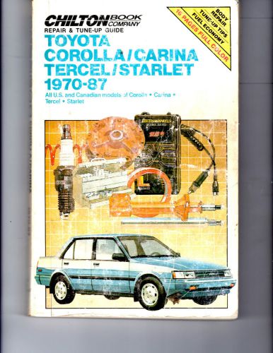 1970 1971 to 1987 toyota corolla carina tercel starlet repair &amp; tune-up guide