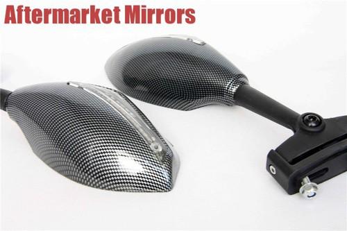 Turn signals integrated mirror kawasaki ninja 250r z750s ex zx6 zx7 zx9 zx10r cc