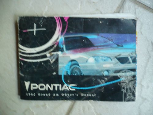 1992 pontiac grand am owner&#039;s manual - gm general motors book