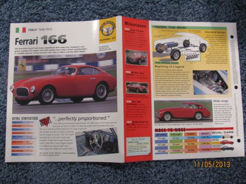 ★★ ferrari 166 collector brochure specs info 1948/1949/1950/1951/1952/1953 ★★