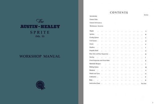 Austin healey sprite mk ii - workshop manual c1961