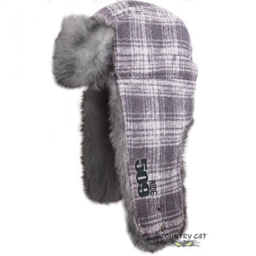 509 trapper faux fur hat beanie - white - adult men&#039;s one size - 509-hat-f3w