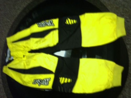 Fox racing yellow motocross riding pants boys size 12/14