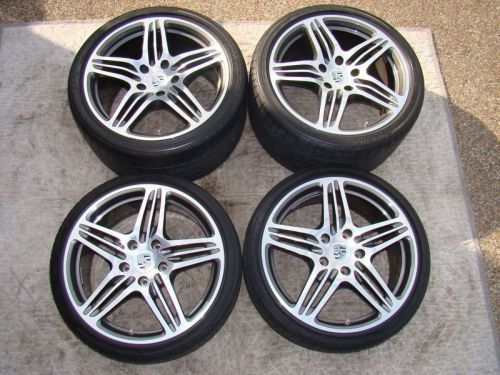 Porsche oem factory 19&#034; 911-997 turbo i  wheels/tires, tpms &amp; center caps set