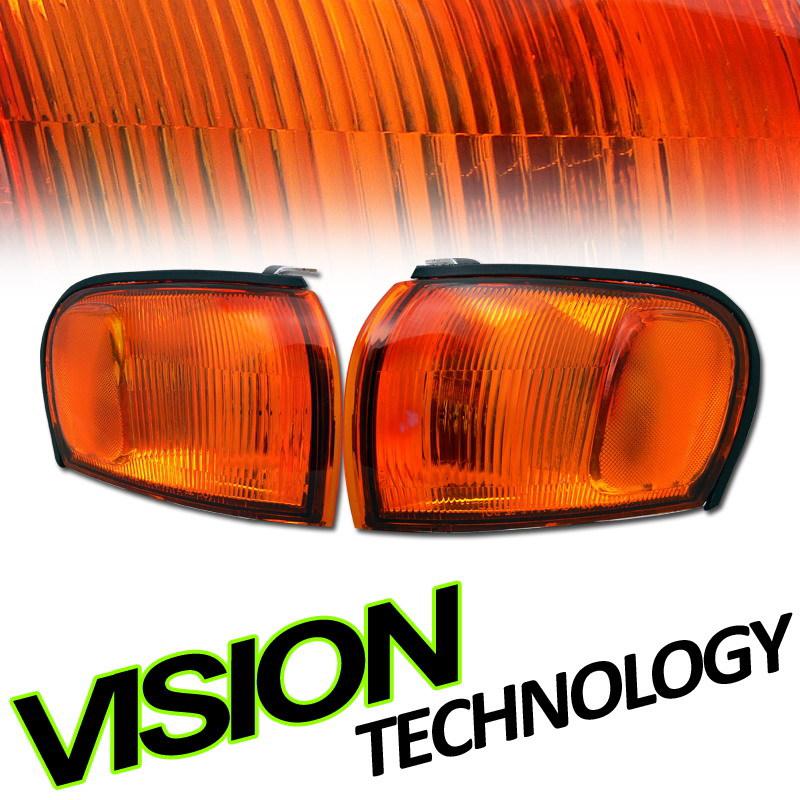 Pair 95-01 impreza gc8/gf8/gm8 jdm amber lens corner lights turn signal lamps