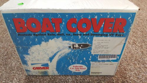 Carver industries 6oz gray poly-guard angled transom bass boat cover, 16&#039;6&#034;x91&#034;