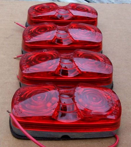 Signal stat red 9007 1203 marker trailer truck light - die cast metal base nos