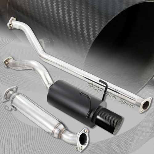 For honda civic si/hatchback t-304 carbon tip black catback exhaust muffler kit