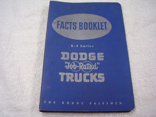 1953 dodge truck salesmens  dealer facts book  original  no reserve