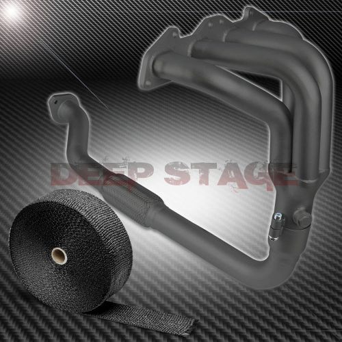 Stainless black exhaust header fits 2g eclipse/talon/avenger nt 2.0l+heat wrap