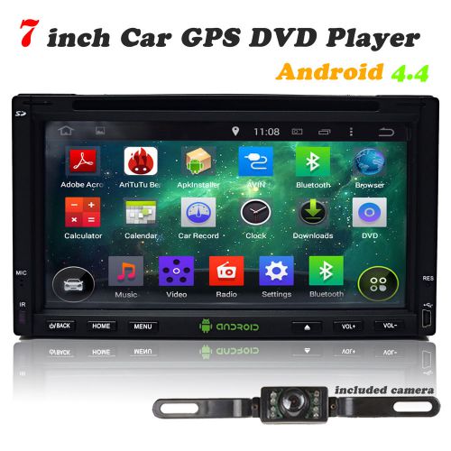 Dual zone double din car dvd player android 4.4 gps nav 3g wifi swc+camera