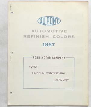 1967 ford lincoln mercury dupont color paint chip book all models original