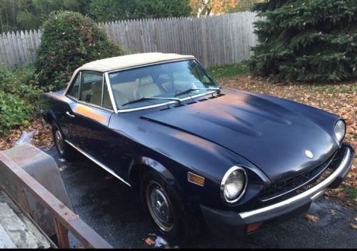 1978 fiat spider 124 1.8 blue convertible spyder car automobile