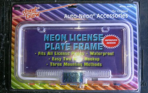 Blue neon license plate frame blue neon street glow