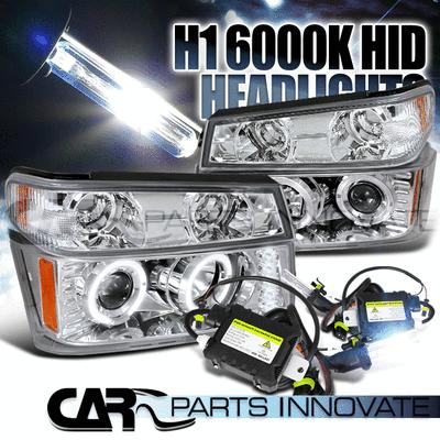 04-12 colorado canyon chrome halo projector headlights+corner lamps+h1 6000k hid