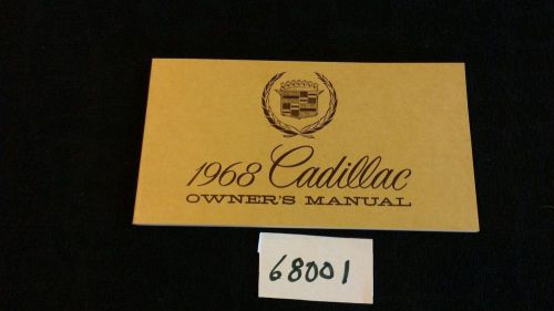 1968 cadillac original nos owners manual 160626 68001 d