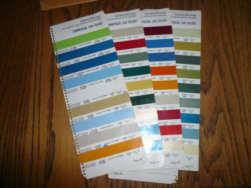 1971 commercial car colors sherwin-williams color chip paint sample