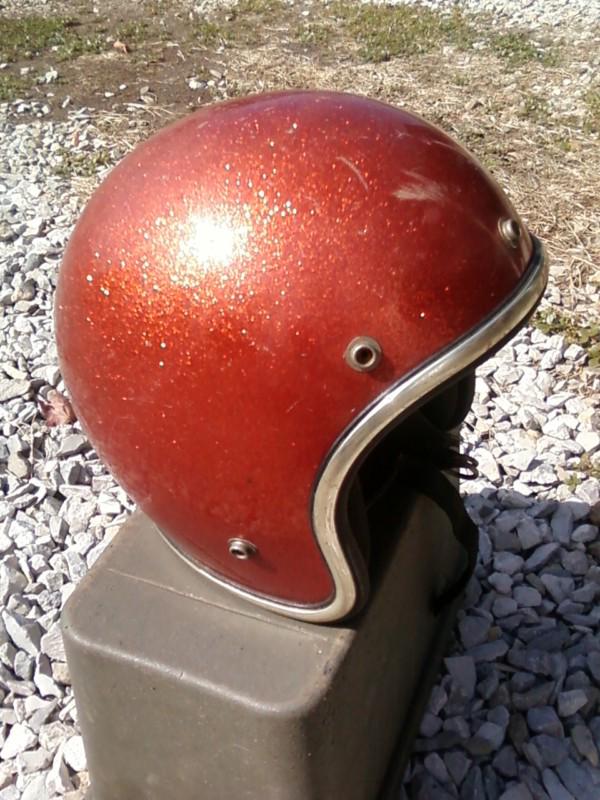 Vintage 1971 arthur fulmer gold flake  af40 motorcycle helmet small siz