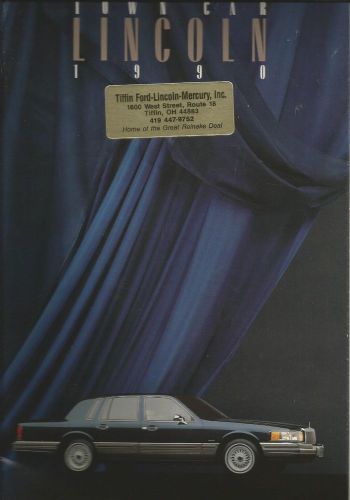 Original 1990 lincoln town car sales brochure 26 pages dealership tiffin ohio