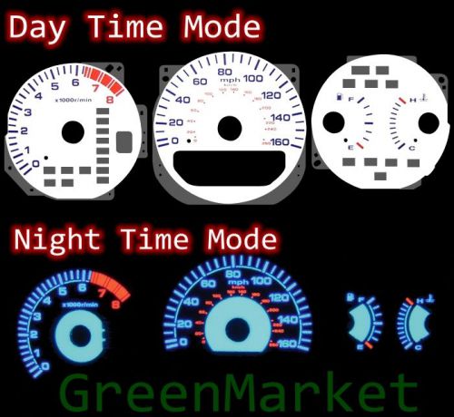 99-03 acura tl white face blue indiglo glow gauges