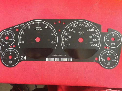 2007-2010 oem gm stock km kilometer kph 6-gauge cluster gauge face applique only