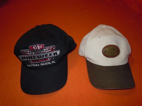 2 mens adjustable hats beige harley davidson bike week daytona beach fl black