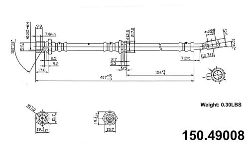 Centric parts 150.49008 front brake hose