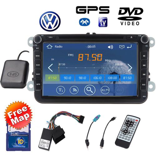 8&#034; 2 din gps car stereo dvd player bt radio for vw skoda passat golf jetta polo