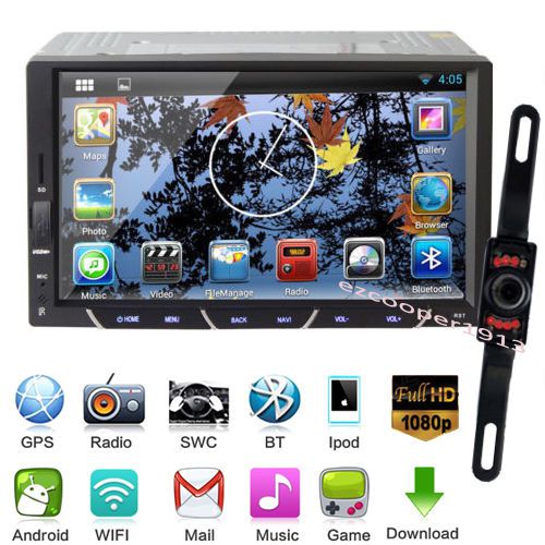 2 din 7&#034; android car stereo radio no-dvd gps wifi 3g bluetooth sd/usb+ir camera