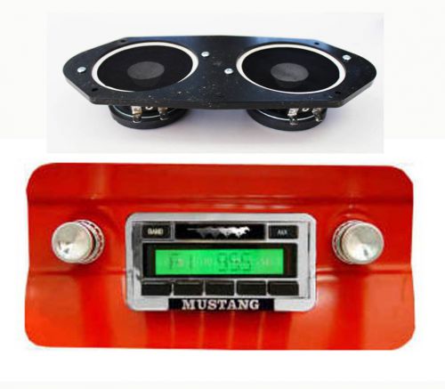 New! 1964-1966 ford mustang in-dash radio stereo w/ speakers usa-230