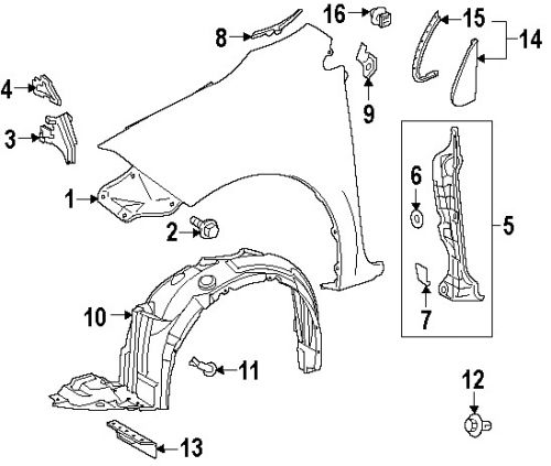 Toyota 6011702120 genuine oem hinge cover