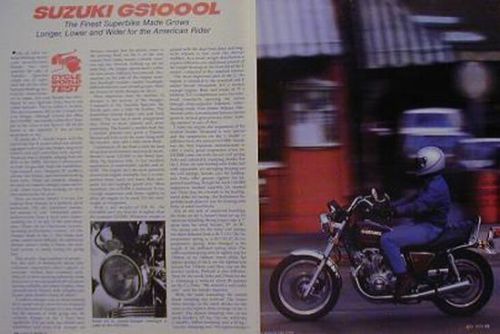 Suzuki gs1000l gs-1000 l motorcycle test article 1979