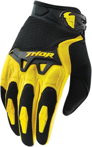 Thor mens &amp; youth yellow/black spectrum dirt bike gloves mx atv 2016