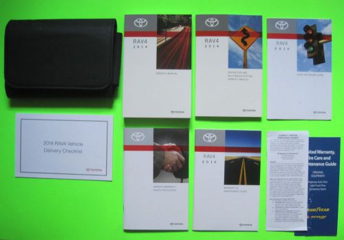 2014 toyota rav4 factory owner&#039;s manual set w/ nav  &amp; case *oem*