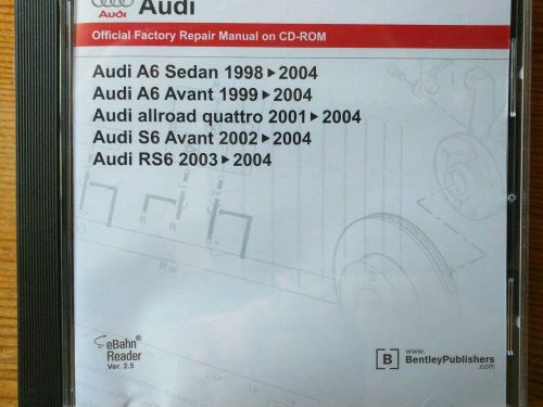 Audi a6 1998 – 2004 allroad quattro, s6,  avant, rs6 official factory manual  cd