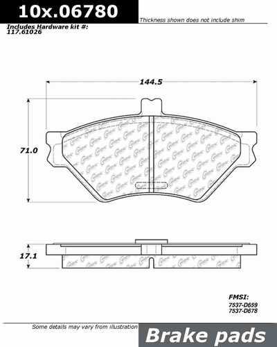 Centric 106.06780 brake pad or shoe, front