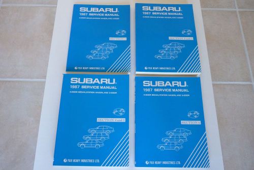 1987 subaru factory service manual repair book set of 4 mint