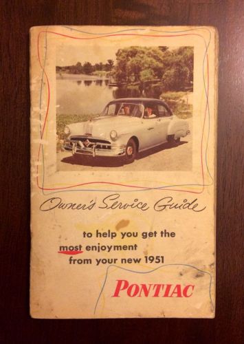 Vintage 1951 pontiac owners service guide manual original