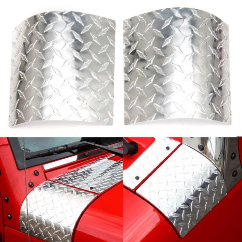 2x aluminum alloy side armor cowl body cover set for wrangler jk unlimited 07-15