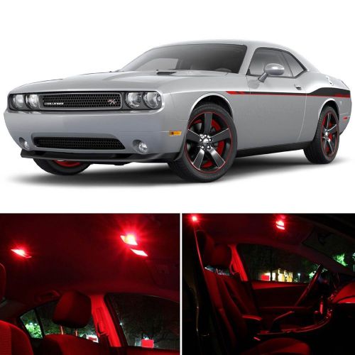 7x xenon red led bulb lights interior package kit for dodge challenger 2008&amp;up