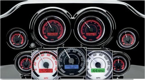 Dakota digital - mvx-8204-kg-c two-gauge chrome bezel set black/gray