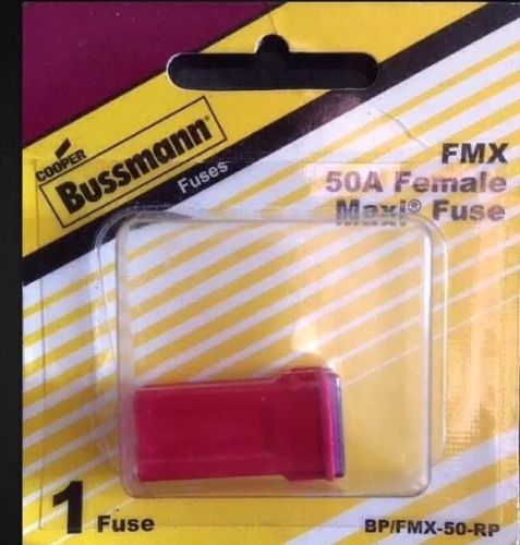 New copper bussmann fmx female maxi fuse bp / fmx-50 50a 50amps red #m156ce