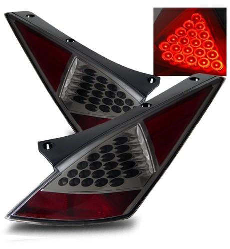 03-05 nissan 350z smoked tinted smd led tail lights housings rear replacement