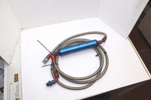 Inline aluminum 9&#034; fuel filter with 155&#034; -8 stainless steel hose imca ump demo